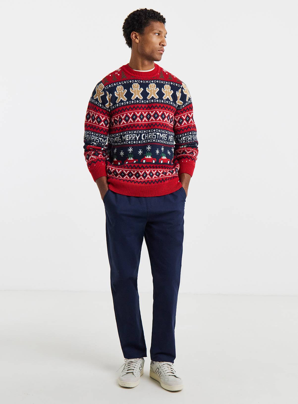JACAMO Knitted Fair Isle Christmas Jumper M - Image 1